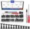 Glarks 110 Sets 6 Sizes Chicago Screws Leather Rivets with Punch and Screwdriver Kit, M5 x 4/5/6/8/10/12mm Chicago Button Binding Post Screw Nail Rivets for DIY Leather Craft Bookbinding (Gun Black)