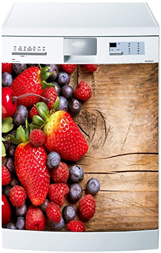 Jm-Déco Sticker pour Lave Vaisselle Fruits Rouges Dimensions 60x60cm