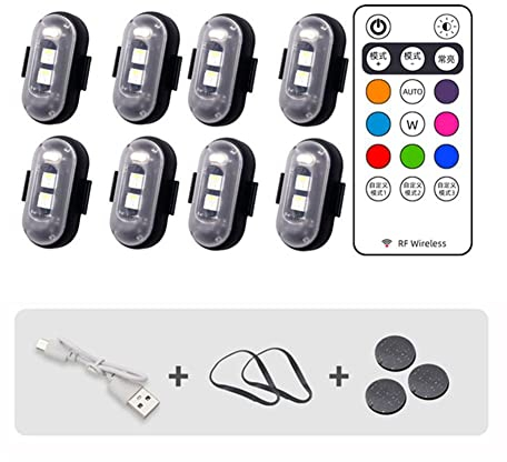 ZXCVWWE Moto Led Rgb Luce di Avvertimento Universale Mini Segnale Strobe Drone Con 7 Luce Li Controller N1m8 Indicatore di Colore Della Luce