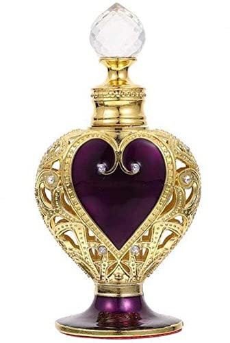 Haowul Perfume Empty Bottle 12ml Vintage Heart-shaped Essential Oil Bottle Refillable Fragrance Container Decorative Bottle