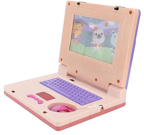 Giocattolo per Esplorazione per Bambini Computer Portatile per L'apprendimento Educativo Computer per L'apprendimento dei Bambini Educativo per Computer LED Musica Sviluppo (Mouse Retrattile Viola)