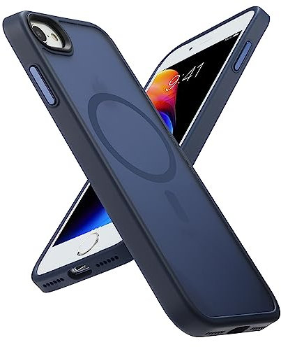Yriklso for iPhone SE 2022/iPhone SE 2020/iPhone 8 Magnetic Case, Built in Magnets Compatible with MagSafe, Translucent Matte Hard PC Back Cover for iPhone 8/SE 2/SE 3（4.7Inch） Matte Blue