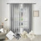 WOLTU Gardinen mit Kräuselband Vorhänge Leinenoptik Halbtransparent Voile Leinenvorhang Stores Fenstergardinen Modern für Wohnzimmer Schlafzimmer, 135x245 cm Grau (1 Stück)
