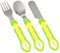 Vial Baby Kinder Besteckset 3-teilig Messer, Gabel und Löffel aus rostfreiem Edelstahl und ergonomischem FlexiSafe Griff für einfache Haltung und selbständig essen, BPA-frei, 12 Mon+ (gelb/grün)