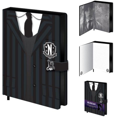 WEDNESDAY-Notizbuch (Nevermore Academy Uniform Design), DIN A5-Schreibbuch und Tagebuch, Notizblock mit 240 Seiten – offizielles Merchandise