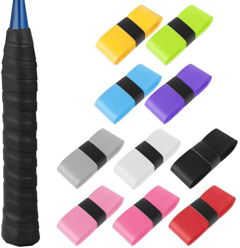 Oruola 10 Stück Tennisschläger Griffband,Anti-Rutsch Tennis Griffband,Badminton Griffband Selbstklebend,Griffband für Tennisschläger,Overgrip Griffband für Tennis,Padel,SchläGer,Baseball