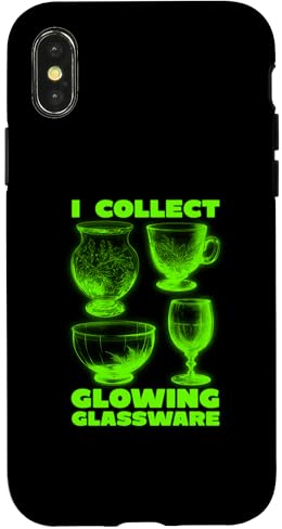 Carcasa para iPhone X/XS Colecciono Cristalería Brillante Verde Brillante Vidrio De Uranio