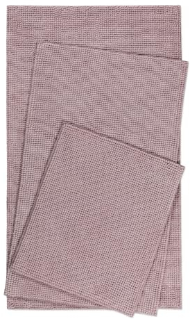 Moderner Chenille Badteppich von WECONhome Basics - rutschfest, Waschbar, Saugfähig - Stilvoll für jedes Badezimmer – Balu (50 x 60 cm, Flieder rosa)