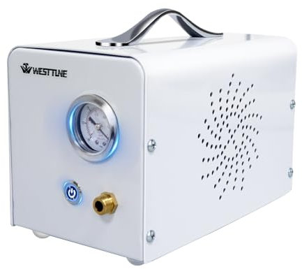 WEST TUNE Lab Diaphragm Vacuum Pump, Portable Oilless Vacuum Filtration Pump for Laboratory Work with 2 Types of Rubber Tubes, Negative Pressure (10L/min)