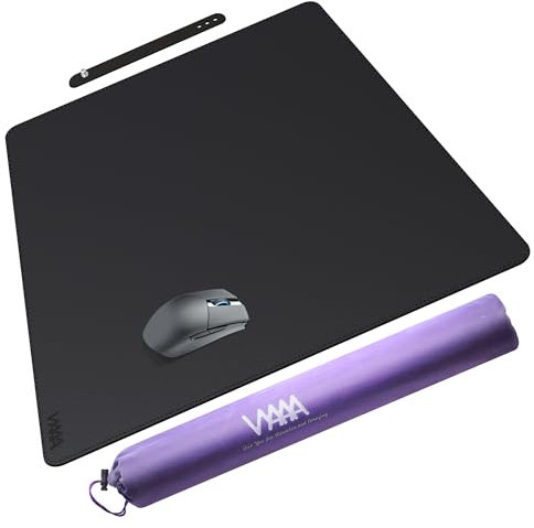 VYAAA Schreibtischunterlage aus PU Leder, 80 x 60 cm großes Mauspad, Schreibtischschutz für den Schreibtisch, multifunktionales Tastatur-Mauspad für Zuhause oder Büro (Schwarz)