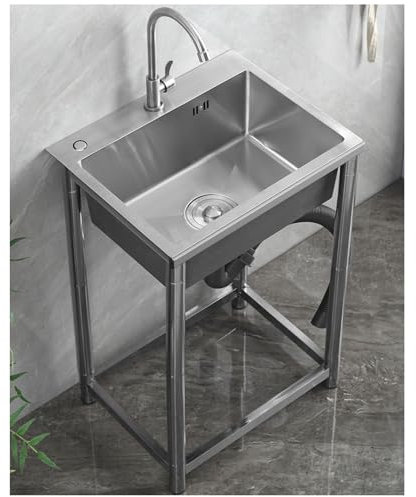 Evier exterieur inox 55x45cm 58x43cm 60x45cm 65x45cm 68x45cm 72x45cm Evier Cuisine lavabo autoportant für Restaurants, Garage(W 45 x H 40 cm)