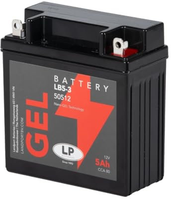 LANDPORT Batterie LB5-3 Gel 12V 5Ah kompatibel für Simson S51 S50 S53 S70 SR50 SR80, Yamaha RD 350, Malaguti F15