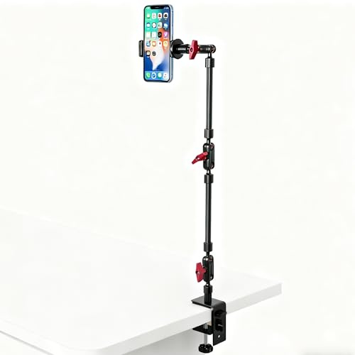 Bras magique avec pince, long bras articulé pour appareil photo, support de téléphone réglable, rotation à 360°, bras de micro pour microphone, lumières LED, pour téléphone, trépied, bureau, table