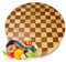 Tagliere rotondo da Cucina Professionale XXL in Legno 100% Pará Naturale Rubberwood, ALTEZZA 4 CM, Dimensioni ⌀30cm x 4 cm, Atossico, Legno Massello Pregiato, Vassoio da Portata, Design Unico