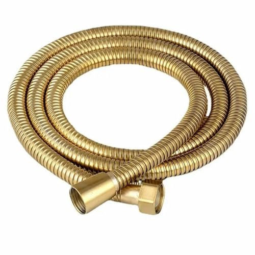Manguera de ducha flexible de acero inoxidable dorada, manguera de ducha de baño larga, extensión de tubería de plomería, tubo de tracción, dorado, 3,0 metros