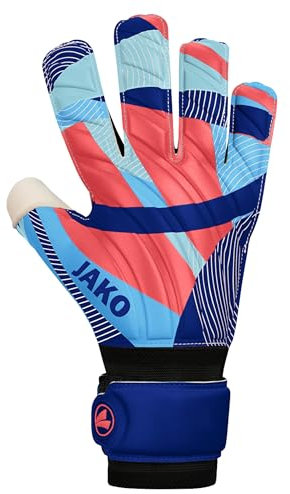 JAKO Unisex Torwart-Handschuhe River Basic RC, Navy/SkyBlue/Coral, 5