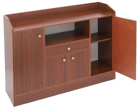 Etrhdfyts Küchenschrank Kommode, 30x110x80cm Sideboard Küchenunterschrank mit magnetischen Saugtüren Küche Aufbewahrungsschrank,Buffetschrank für Kaffeebar,Wohnzimmer, Esszimmer (Braun)