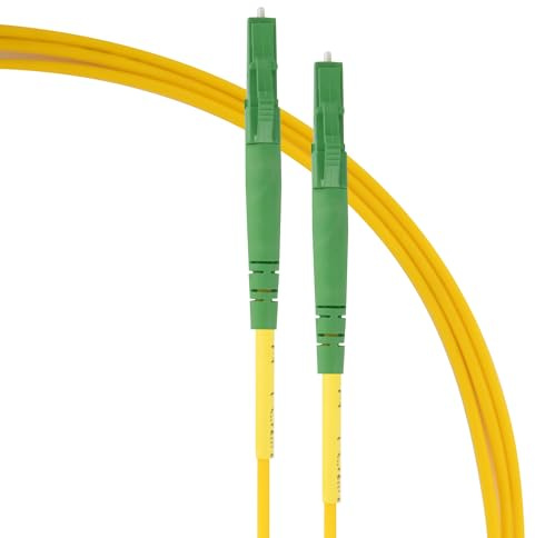 SeKi 20 Meter LWL Glasfaserkabel Verlängerung, Simplex LC/APC 8° auf LC/APC 8° Stecker, 9/125μm OS2 Lichtleiterkabel Patchkabel, Lichtwellenleiter LSZH, Gelb, Singlemode