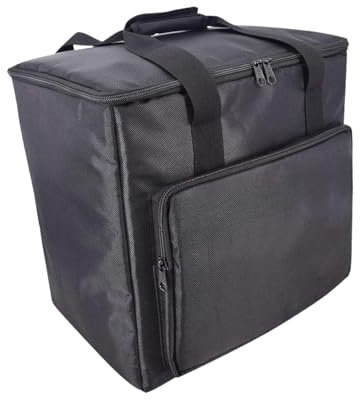 pistro Tour d'ordinateur PC et moniteur Housse de transport en tissu Oxford léger et imperméable avec poche avant 38 x 26 x 40 cm Noir