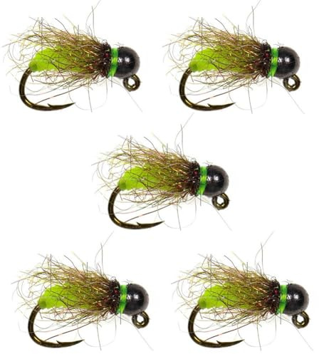 5pcs Bead Head Nymph Fly Bait, Fast Sinking Hooks Designed for Successful Trout Fishing