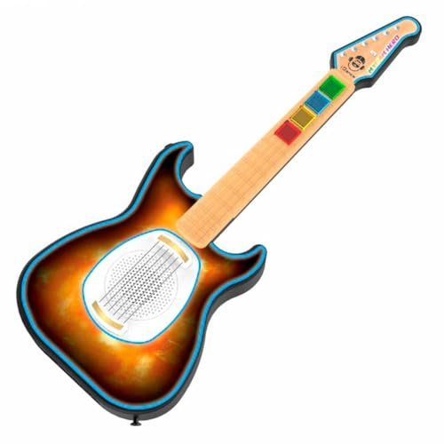 Cefa Toys iDance My Jam Hero Virtual Gitarre, interaktive Kindergitarre mit LED-Lichtern und 10 Modi, kompatibel mit App iPad Jam Hero, integrierter Lautsprecher, wiederaufladbarer Akku und leiser