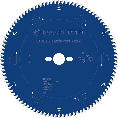 Bosch 1x EXPERT Laminated Panel Circ Saw Blade | for Plastic coated boards, Ø 300 mm, Professional Accessory Table Corded Circular Saw, Stationary Table Saw