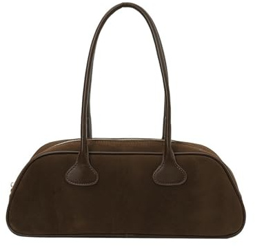 ZFLBDBG Kleine Umhängetaschen Retro-Tasche Mit Großem Fassungsvermögen, Hochwertige Unterarmtasche, Modische Umhängetasche Aus Wildleder Für Damen-braun