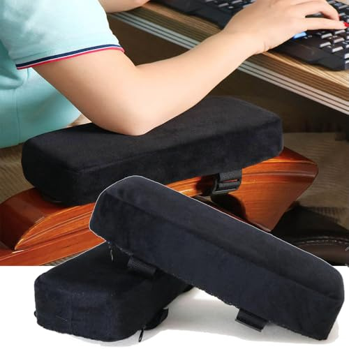 BAIDATONG Arm Cushions for Office Chairs Office Chair Armrest Pads, Memory Foam Arm Cushions for Office & Computer Chairs, Soft Elbow Support Arm Rest Covers for Desk Chair, (1 Pair Black)