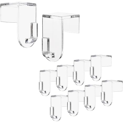 Nordstern Fensterhaken 8er Pack - Transparente Türhaken zum Einhängen - Klemmhaken ideal zum Aufhängen für Fensterdekoration am Fensterrahmen