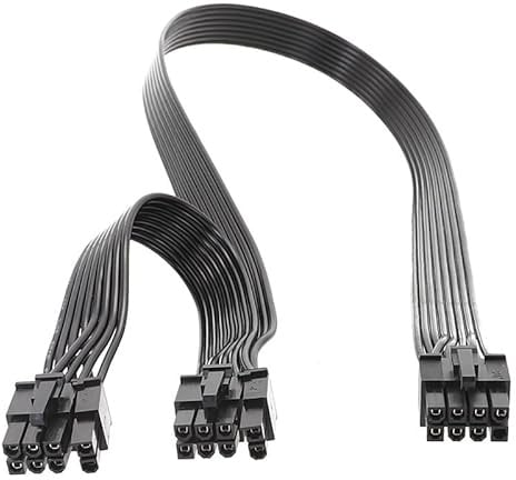 Biglumin 8-poliges GPU-Stromkabe 8-poliges ATX-Stecker auf Doppelt 6+2 Pins-Stecker-Kabel, PCIE Kabel für Be Quiet Netzteil – 60+20 cm grafikkarten kabel gpu 2x6 8 pin grafikkarte mainboard (Doppelt)
