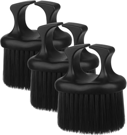 ULTECHNOVO 3 Stück Herren Bartpflegebürste aus Nylon und Abs mit Komfortablen Borsten Schwarze Rundbürste für Bart und Haare für Outdoor und Reisen
