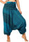 Lofbaz Women's Stripe Printed Smocked Waist Harem 2 in 1 Jumpsuit Pants Light Blue XL