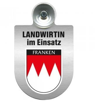 Einsatzschild Windschutzscheibe incl. Saugnapf - Landwirtin im Einsatz - 309738 Farbe Region Franken
