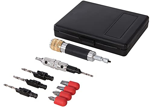 Dapetz ® 11Pce Quick-Flip Driver Set Large Drill Flips Over for Screwdriver Function for Drilling Pilot, Clearance and Countersunk Holes Sliding Collar Locks Bits in Place