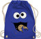 Turnbeutel Rucksack - Karneval & Fasching - Taschen - Keks Monster I Krümelmonster I Cookie Monster Fastnacht I Fasnacht I Fasnet - Unisize - Royalblau - stoffbeutel kindergarten karnevalsbeutel