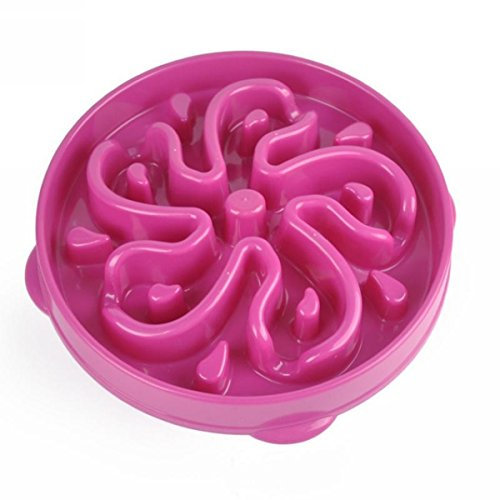 SUNDELY® Slo Bowl Pet Dog Cat Interactive Slow Food Bowl Healthy Anti Slip Gulp Feed Dish