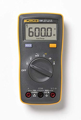 Multimetro digitale Fluke 106 True-RMS per uso industriale e di laboratorio (voltmetro industriale digitale, amperometro, ohmmetro, multimetro portatile, rilevatore di resistenza, tester di corrente)