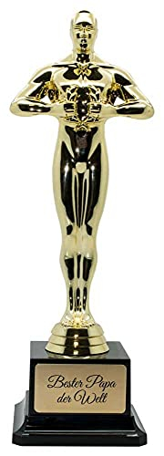 Siegerfigur 'Bester Papa der Welt'- Pokal 'Viktor' 26,5 cm hoch - mit Gravur - das Geschenk zum Vatertag, Geburtstag oder Weihnachten - die Geschenkidee für Väter oder Opas