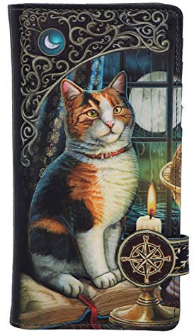 Nemesis Now Lisa Parker Adventure Awaits Calico Geldbörse mit Katzenschiff-Prägung, Polyurethan, Schwarz, 18,5 cm