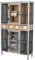 Vitrinenschrank „Factory“ – Industrial Hochschrank | Holz, Metall & Glas | 2 Schubladen & 3 Türen | Standvitrine im Loft-Stil Loft lof078 Palazzo Exklusiv