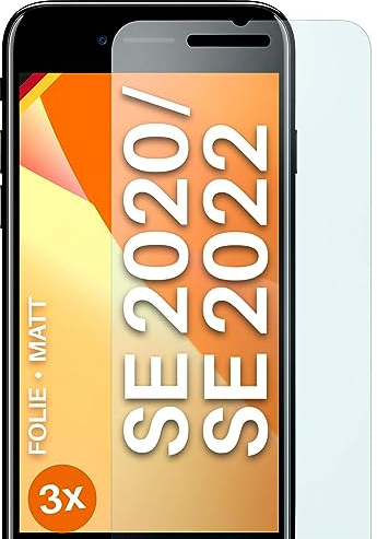 moex Film de protection mat compatible avec Apple iPhone SE (2020) - Film contre les reflets, protecteur d'écran antireflet, protecteur d'écran mat - Lot de 3