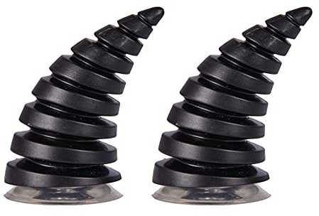 ihreesy 2PCS Motorradhelm Hörner mit Saugnapf,Motorrad Helmdekor UniversalHelm Eckdekoration Ornamente Kopfbedeckung Horn Helmdeko Auto Styling Zubehör für Fahrrad Roller Helm,Schwarz