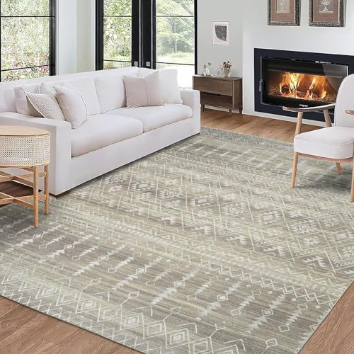 ReaLife Teppich - Maschinenwaschbar - aus Premium-Recyclingfasern hergestellt - Moroccan - Beige, 90 x 150 cm