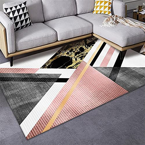 Anti Rutsch Teppich Babyzimmer Junge Kinderzimmer Langer quadratischer Teppichkomfort Low Suprest Stoff Rosa Schwarz Flokati Waschbar 80x160cm