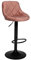 Happy Garden Barhocker aus rosafarbenem Samt Robin. Küchenstuhl in modernem Design mit Sitzfläche, höhenverstellbar, um 360° drehbar und Fußstütze. Hocker mit Rückenlehne aus rosafarbenem Samt.
