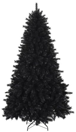Artificial Christmas Tree Large Colorado Pine Bushy Spruce Thick Tips with Metal Stand Quality Xmas Tree Ideal for Festive Season Indoor-Outdoor Décor (Black 6ft, 800 Tips)