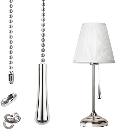 MiSevteen Bathroom Light Pull Handle Fan Switch Weight Blind Pull Cord with 85cm Stainless Steel Light Pull Chain Extension Pendant Light Bathroom Light Cord Pulls for Ceiling Fans Pull Blinds -1Pack