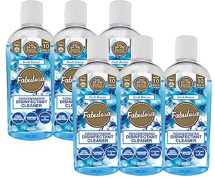 Fabulosa 4 in 1 Concentrated Antibacterial Disinfectant All Purpose Cleaner, 220ml, 6 pack, Fresh Breeze