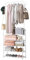 MAGIC SELECT Garderobenstände mit Schuhablage. Flurgarderobe mit oberer Stange, Haken zum Aufhängen von Kleidung und Taschen und Stoffregalen. Metallgarderobe