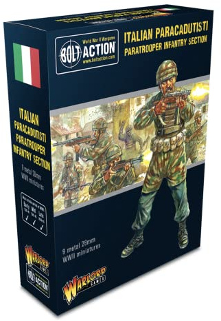 Warlord Games Italian Paracadutisti Paratrooper Infantry Section - 28mm Scale Metal Miniatures for Bolt Action Highly Detailed World War 2 Miniatures for Table-top Wargaming